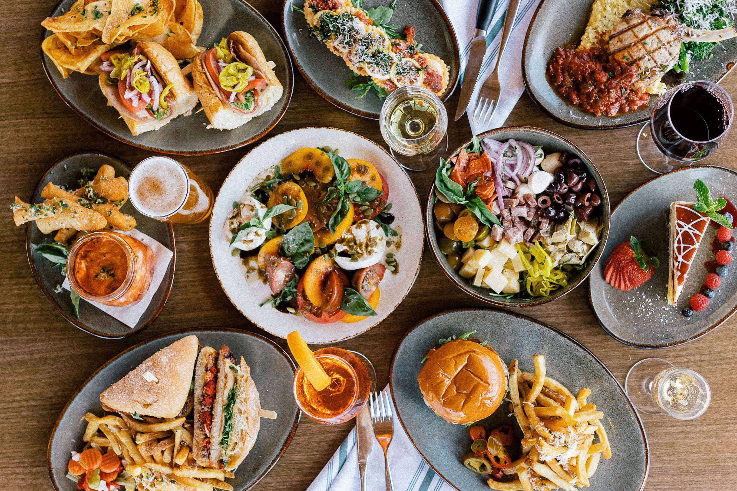 Table of food at 7 Mile Kitchen